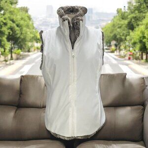 Reversible Faux Fur and Nylon Vest Sherpa Cozy Winter Layer Luxury Comfy Warm